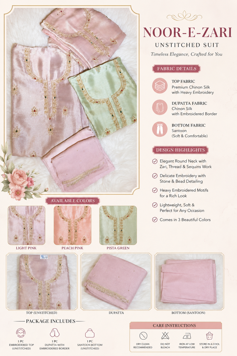 Delicate Embroidery with Stone & Bead Detailing