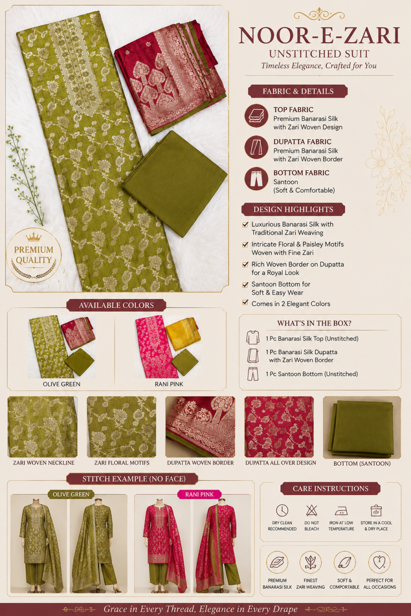 Premium Banarasi Silk with Zari Woven Design